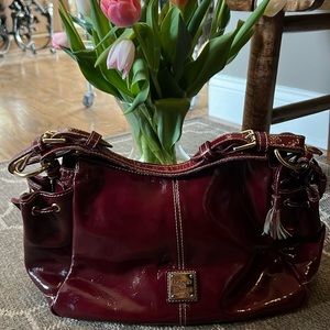 Dooney & Bourke red patent leather handbag